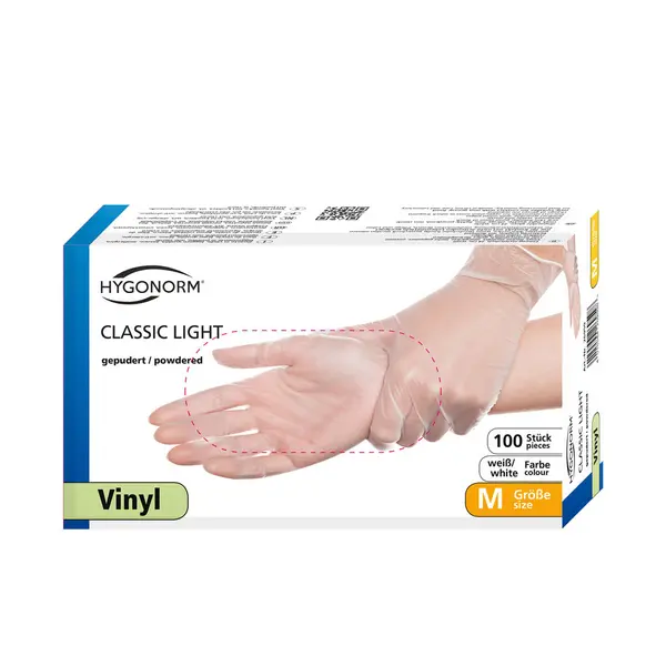 Manusi unica folosinta CLASSIC LIGHT - Vinyl clear - calitate light usor pudrate - marime M - 100 buc