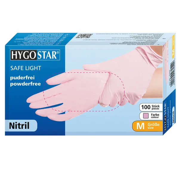 Manusi unica folosinta SAFE LIGHT - nitril fara pudra - 24 cm - marime M albastru - 100 buc