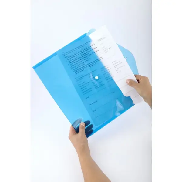 Mapa A4 plastic transparent albastru cu capsa 5530 D.Rect Mapa A4 plastic transparent albastru cu capsa 5530 D.Rect