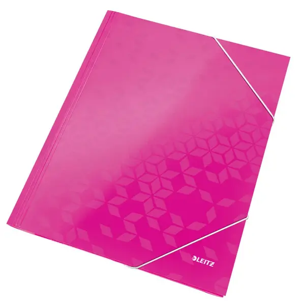 Mapa carton A4 cu elastic Leitz WOW roz metalizat