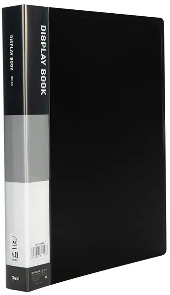 Mapa cu 40 de buzunare Deli Classic - E38147, A4, neagra