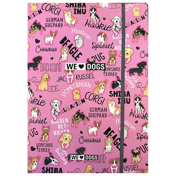 Mapa cu elastic A4 Lizzy Card - We love dogs