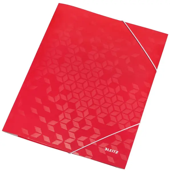 Mapa cu elastic Leitz WOW, carton laminat, certificare FSC, A4, 250 coli, rosu Mapa cu elastic Leitz WOW, carton laminat, certificare FSC, A4, 250 coli, rosu