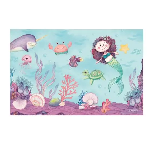 Mapa de birou din carton dur lucios laminat, dimensiune 48x31cm, motiv Mermaid
