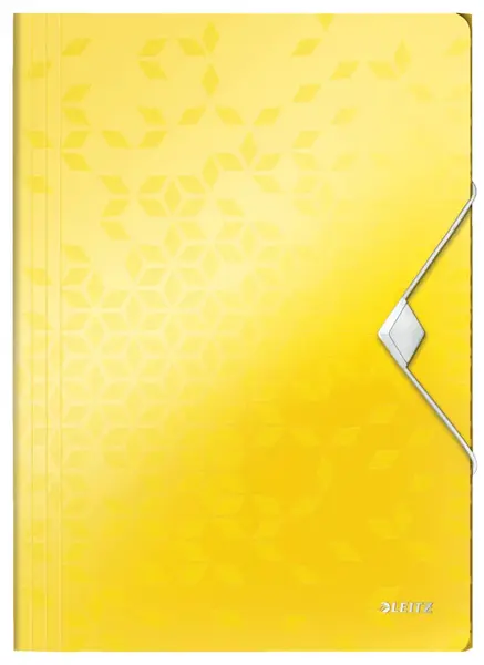 Mapa documente A4 cu elastic plastic multicolor Leitz WOW galben-metalizat