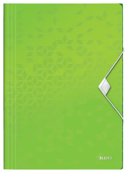 Mapa documente A4 cu elastic plastic multicolor Leitz WOW lime metalizat