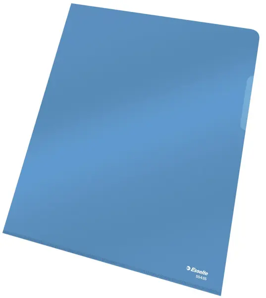 Mapa plastic A4 cristal cu doua deschideri 25/set Esselte albastru