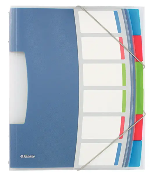 Mapa plastic A4 cu elastic 6 separatoare albastru Esselte Vivida Mapa plastic A4 cu elastic 6 separatoare albastru Esselte Vivida