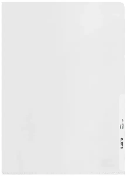 Mapa plastic partial reciclat si reciclabil A4 cu doua deschideri alb 100/set Leitz Recycle Mapa plastic A4 cu doua deschideri alb 100/set Leitz Recycle