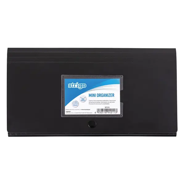 Mapa plic cu capsa DL,6 compartimente colorate,negru