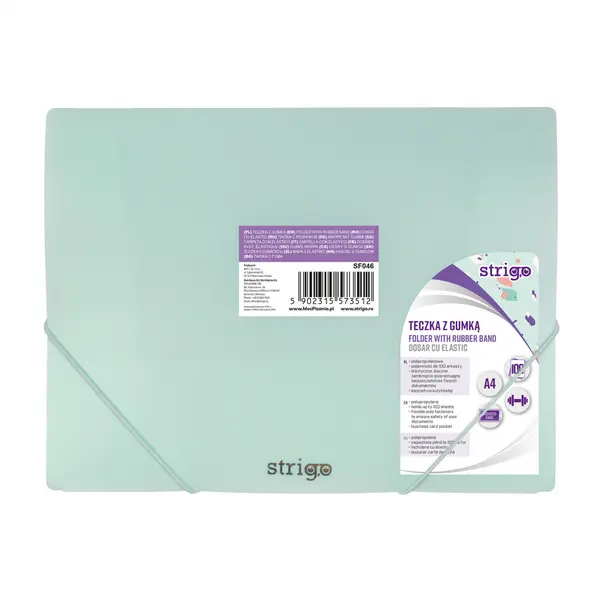 Mapa Strigo A4 cu elastic, Pastel Menta
