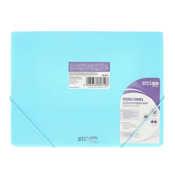 Mapa Strigo Plastic A4 cu banda elastica,albastru neon