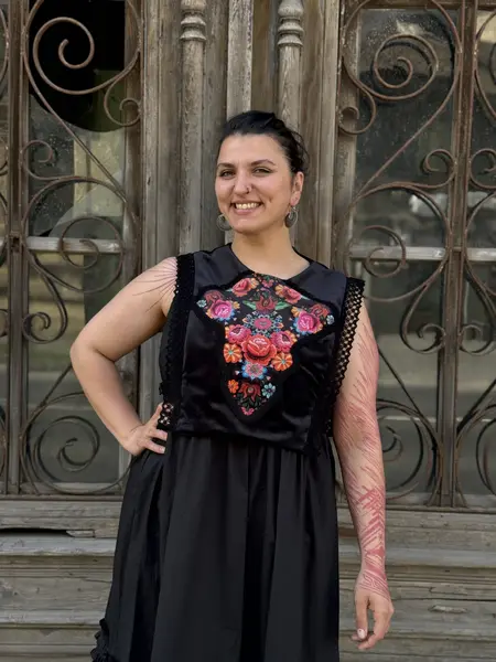 Marama Vestă catifea cu print floral - universală