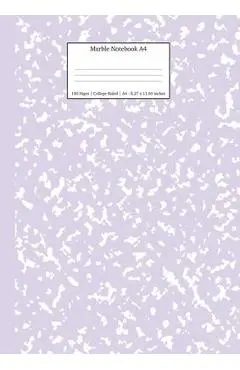 Marble Notebook A4: Lilac Purple College Ruled Journal - Young Dreamers Press