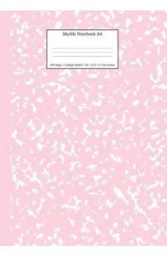 Marble Notebook A4: Pastel Pink College Ruled Journal - Young Dreamers Press