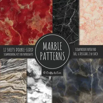 Marble Patterns Scrapbook Paper Pad 8x8 Scrapbooking Kit for Papercrafts, Cardmaking, Printmaking, DIY Crafts, Stationary Designs, Borders, Background/***