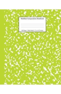 Marbled Composition Notebook: Green Marble Wide Ruled Paper Subject Book - Young Dreamers Press