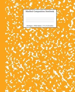 Marbled Composition Notebook: Orange Marble Wide Ruled Paper Subject Book, Paperback/***