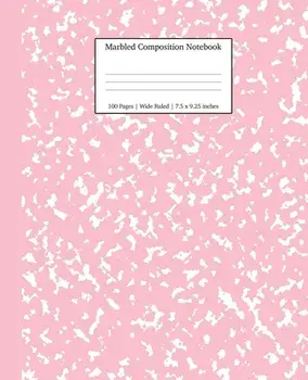 Marbled Composition Notebook: Pink Marble Wide Ruled Paper Subject Book, Paperback/***