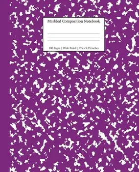 Marbled Composition Notebook: Purple Marble Wide Ruled Paper Subject Book, Paperback/***