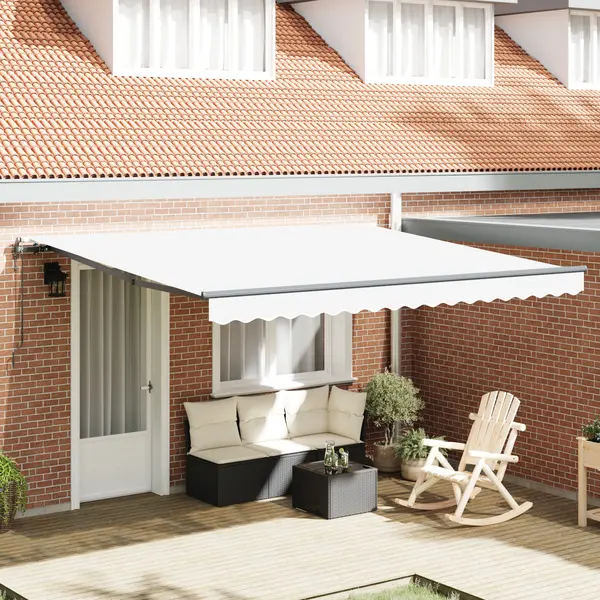 Marchiza automata retractabila alba 400x350 cm, material de inlocuire pentru marchiza Gossi pentru cadru de 4x3.5 m alb