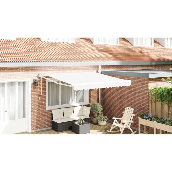 Marchiza retractabila automata Gossi alb 350x250 cm, tesatura de inlocuire pentru marchiza Gossi pentru cadru de 3.5x2.5 m alb