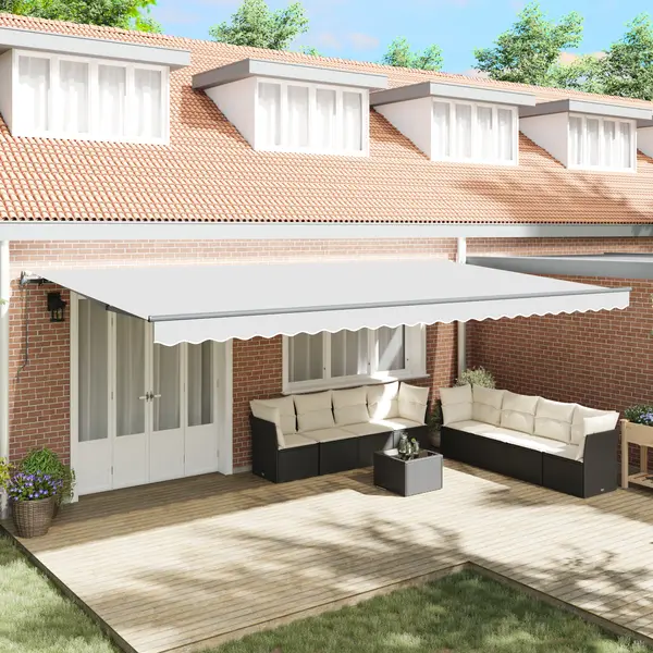 Marchiza retractabila automata Gossi alb 600x300 cm, tesatura de schimb pentru marchiza Gossi pentru cadru de 6x3 m alb
