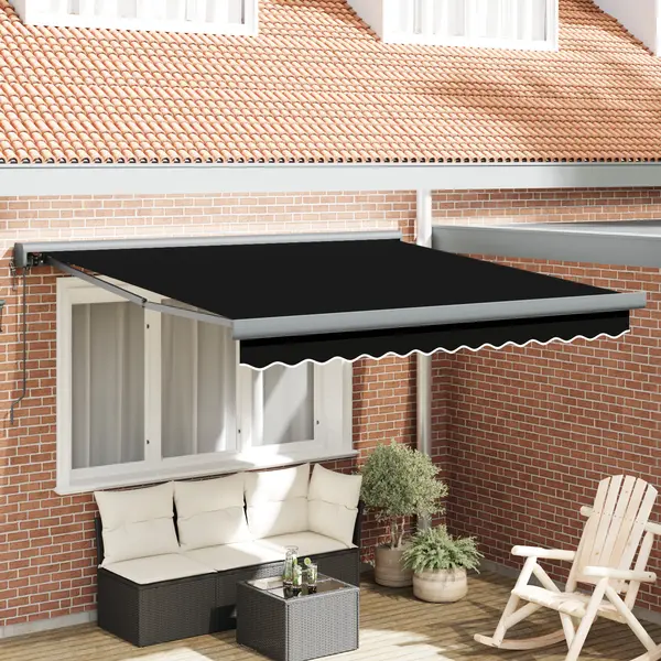 Marchiza retractabila automata Gossi neagra 300x250 cm, tesatura de inlocuire pentru marchiza Gossi pentru cadru 3x2.5 m negru