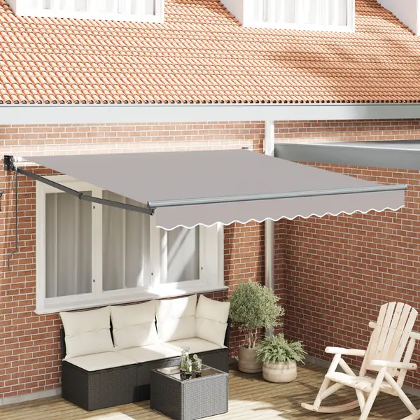 Marchiza retractabila automata gri Gossi 350x250 cm, material pentru marchiza Gossi de inlocuire pentru cadru de 3.5x2.5 m gri deschis