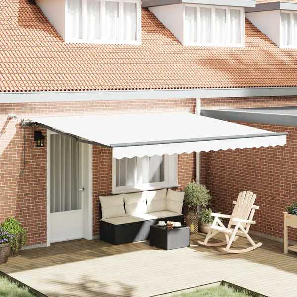 Marchiza retractabila automatizata cu led alb 400x350 cm, tablie de marchiza Gossi pentru cadru de 4x3.5 m alb