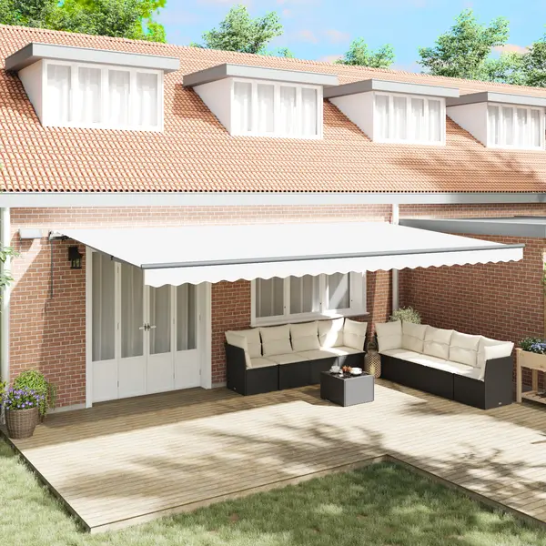 Marchiza retractabila manuala vitaxl cu led alb 600x300 cm, material de schimb pentru marchiza vitaxl pentru cadru de 6x3 m alb