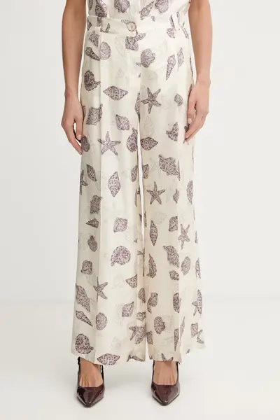 Marella pantaloni palazzo pentru femei, din mătase OPOSSUM