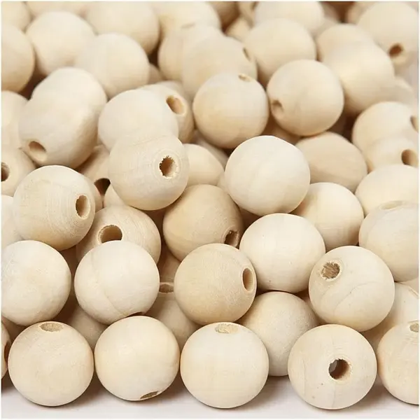 Margele din lemn pentru activitati crafts, 15 piese, 16 mm