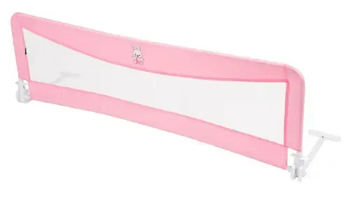 Margine de siguranta pentru pat Juju Safe Sleep, copii 18 luni-5 ani, rabatabila, 153cm x 50 cm, Hunny Bunny (Roz/Gri)