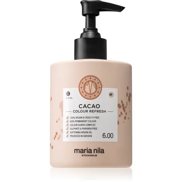 Maria Nila Colour Refresh Cacao mască fină de hrănire fără pigmenți permanenți de culoare rezistă la 4 - 10 spălări 6.5 300 ml