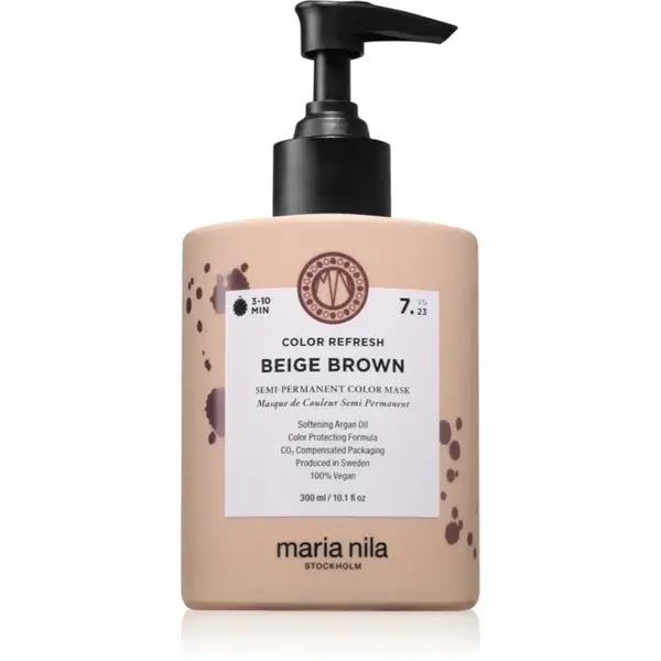 Maria Nila Colour Refresh mască fină de hrănire fără pigmenți permanenți de culoare culoare Beige Brown 7.23 300 ml