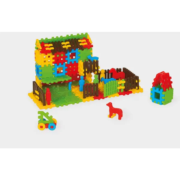 Marioinex Set de construit cu blocuri, Marioinex, Ferma, 120 piese