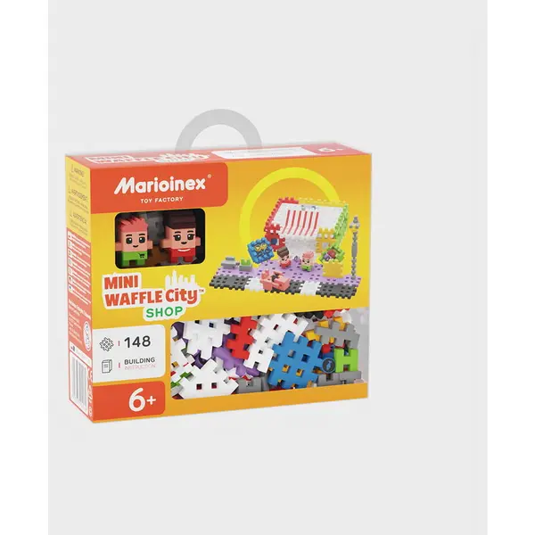 Marioinex Set de construit cu blocuri, Marioinex Mini Waffle, Orasul: Magazinul, 148 piese