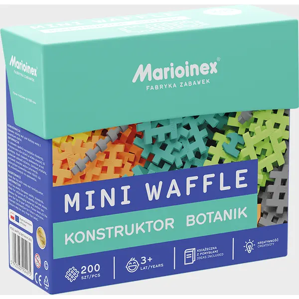 Marioinex Set de construit cu blocuri, Marioinex Mini Waffle, Botanic, 200 piese