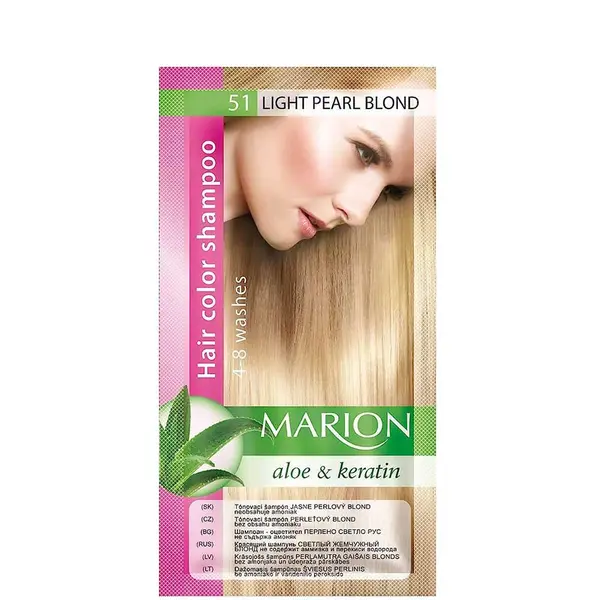 Marion Aloe & Keratin Hair Color Shampoo 4-8 washes 40ml - 51 - Light Pearl Blonde
