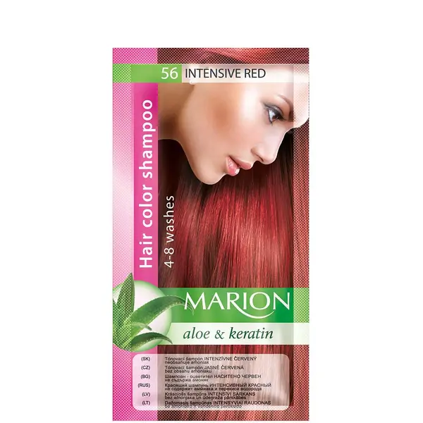 Marion Aloe & Keratin Hair Color Shampoo 4-8 washes 40ml - 56 - Intensive Red