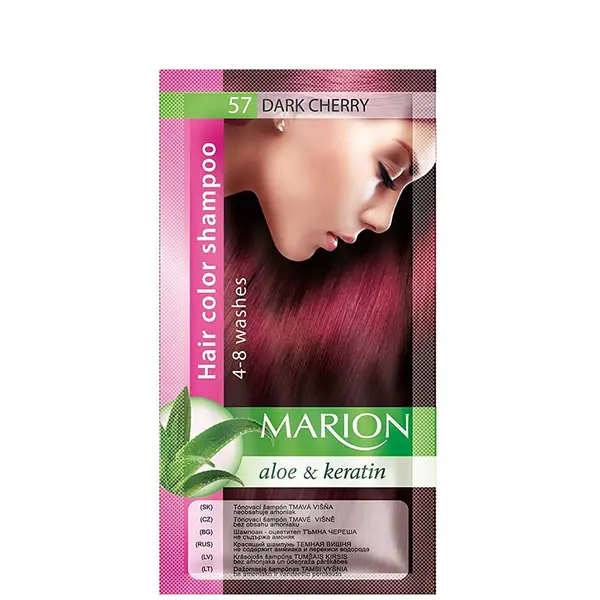Marion Aloe & Keratin Hair Color Shampoo 4-8 washes 40ml - 57 - Dark Cherry