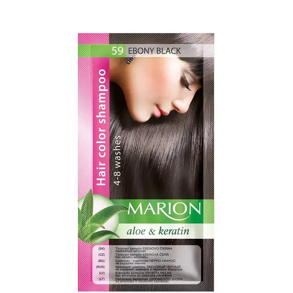 Marion Aloe & Keratin Hair Color Shampoo 4-8 washes 40ml - 59 - Ebony Black