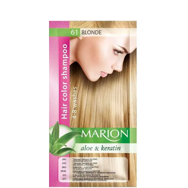 Marion Aloe & Keratin Hair Color Shampoo 4-8 washes 40ml - 61 - Blonde