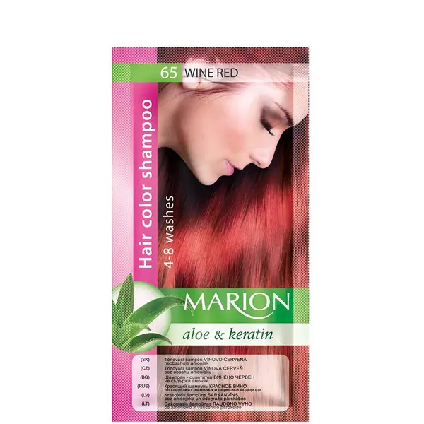 Marion Aloe & Keratin Hair Color Shampoo 4-8 washes 40ml - 65 - Wine Red