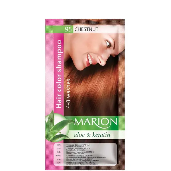 Marion Aloe & Keratin Hair Color Shampoo 4-8 washes 40ml - 95 - Chestnut