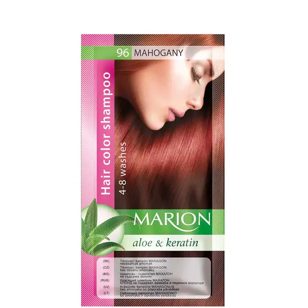 Marion Aloe & Keratin Hair Color Shampoo 4-8 washes 40ml - 96 - Mahogany