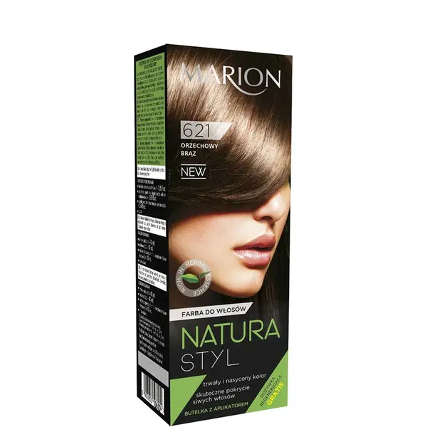 Marion Natura Styl Permanent Color Hair Dye 80ml - 621 - Hazel Brown