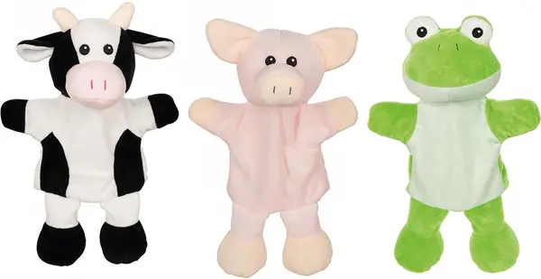 Marioneta din plus - Vaca/ Porc/ Broasca (mai multe modele-culori, pret pe bucata) | Goki