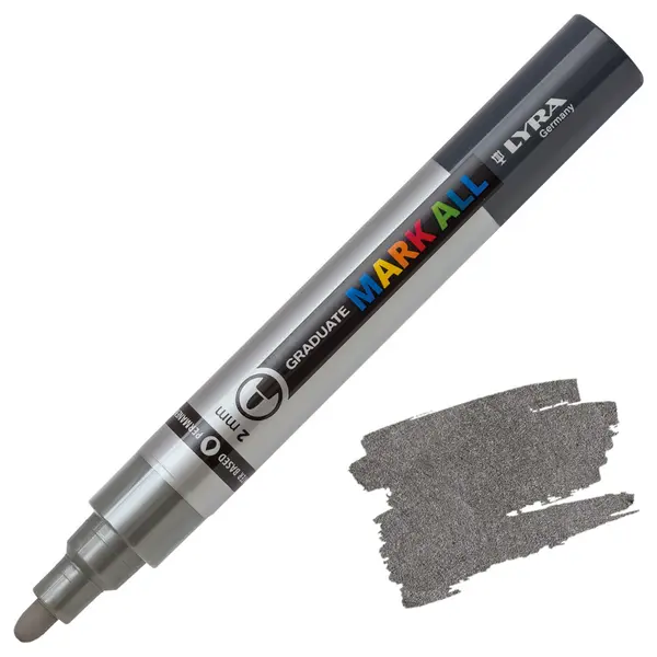 Marker acrilic Lyra Graduate Mark All - 2.0 mm, argintiu